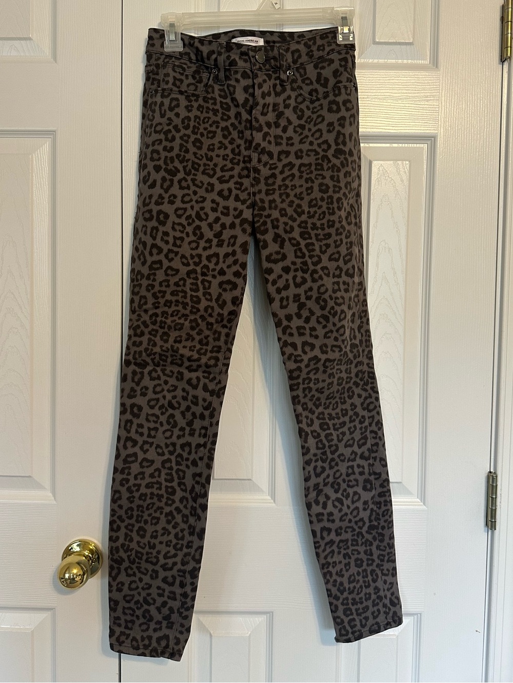 Good American Good Legs Leopard Print Jeans – Size 4/27